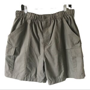Knights Bridge Men’s Olive Green Elastic Waist Cargo Shorts Size Large